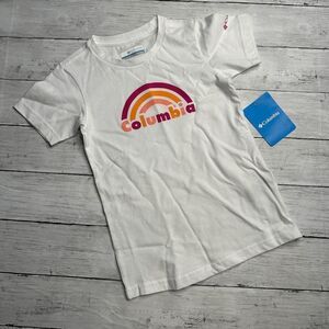 Columbia Lettering Lake Short sleeve graphic T-shirt XS in white